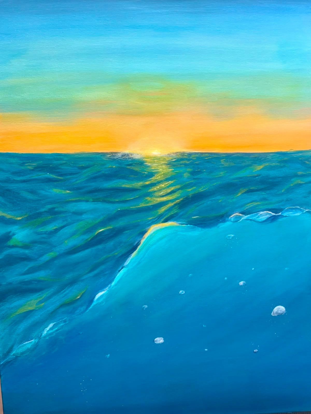 Kres, a luminous sunset seascape by Sophie Ratcliffe